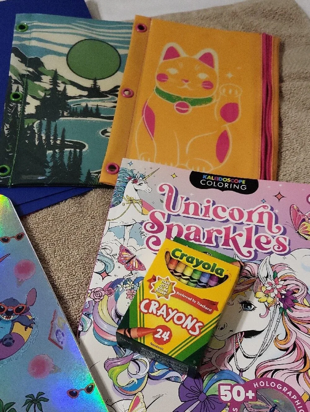13 Items For School Or Office,folders,pencil Bags,spiral,colors N Book